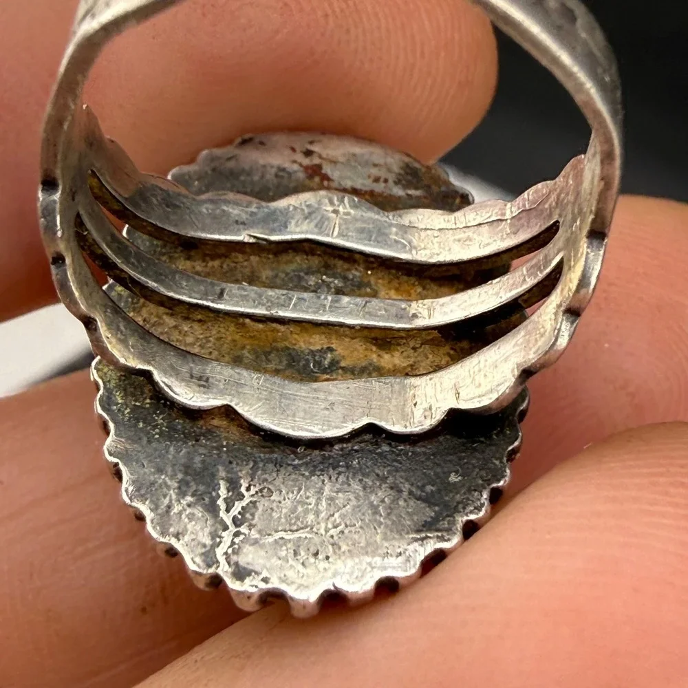 Vintage Ring Dragons Breath Sterling Silver Fred Harvey Era Purple Red Size 7